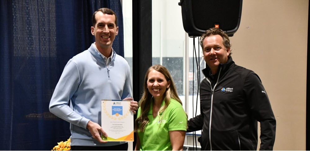 Zach Bohannon (First Interstate Bank) with Emily Kaiser and Ben Lapari (Alliant Energy) 