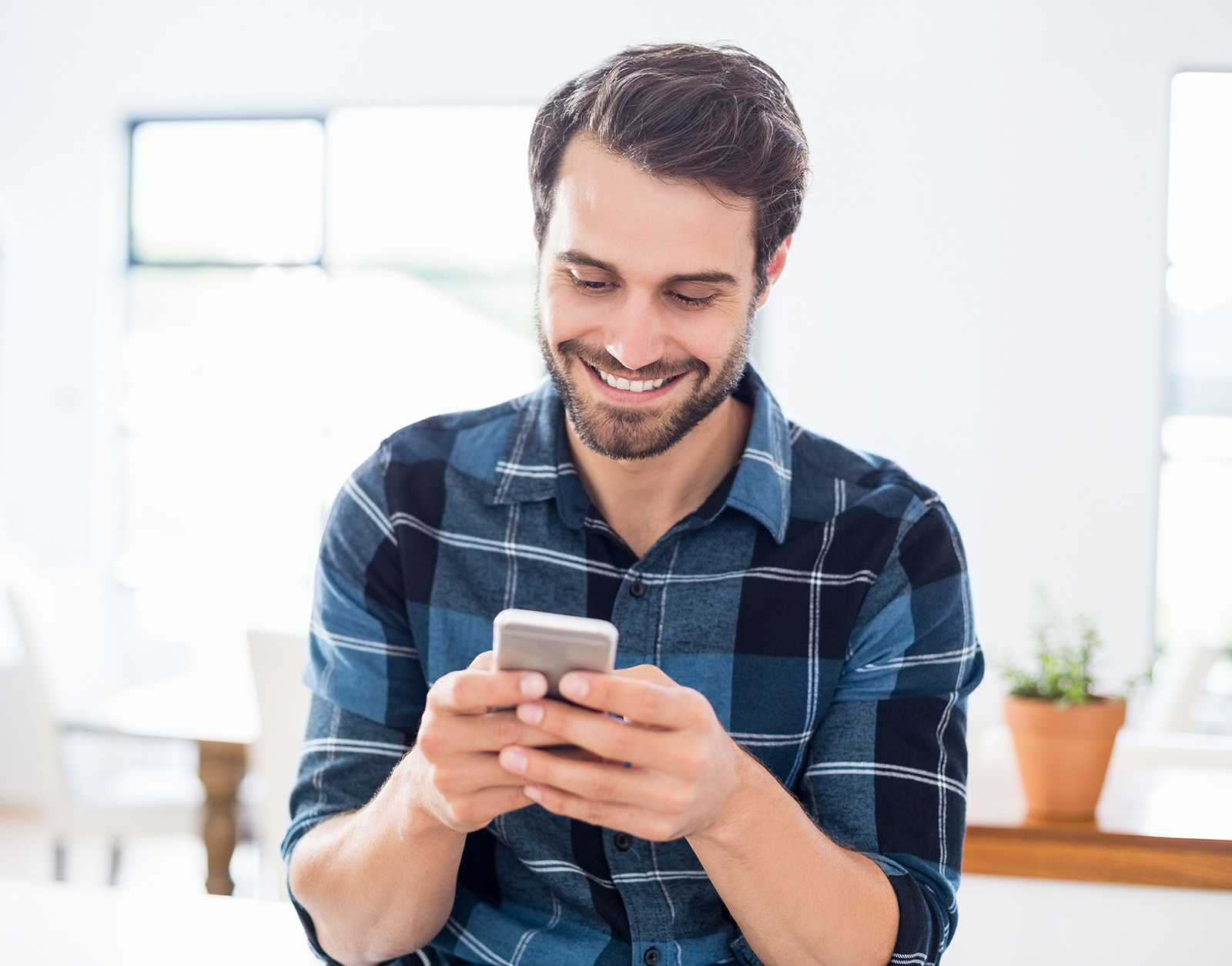 Man using cell phone