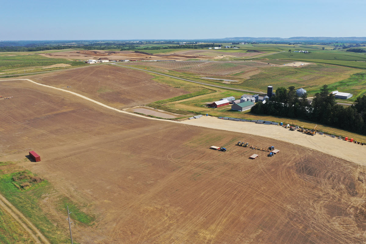 Aerial view of Cassville Solar site
