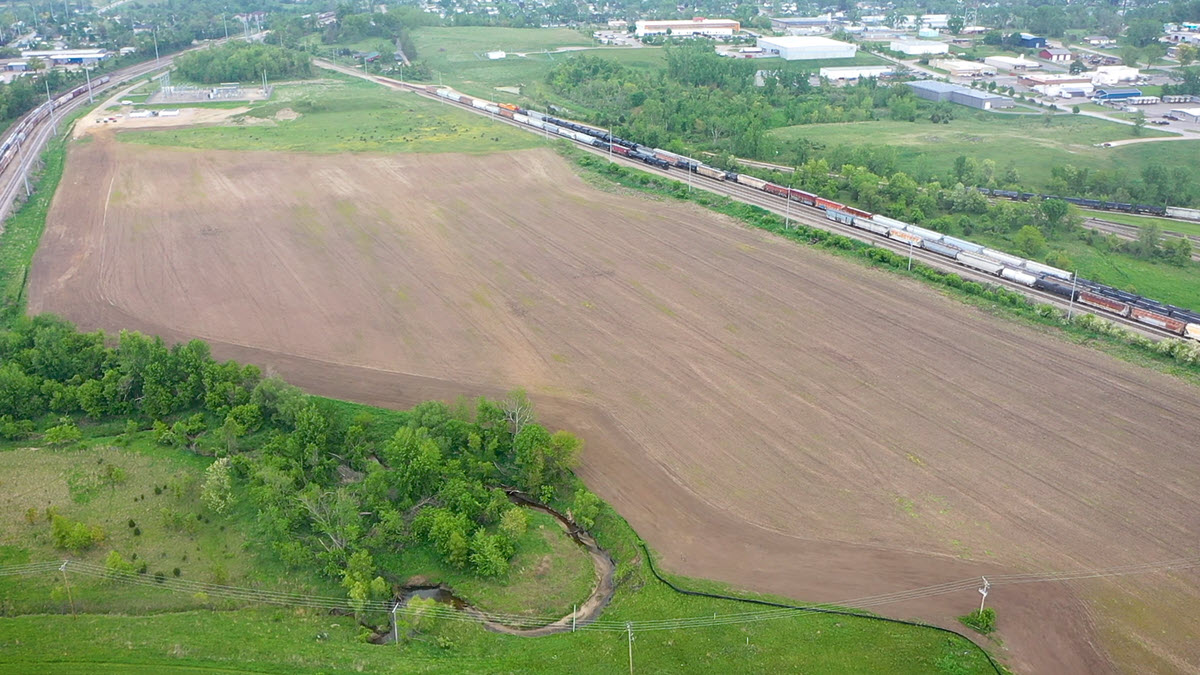 Cedar Rapids community solar site drone photo