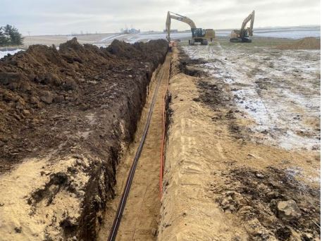 Trenching at the Grant County Solar site.