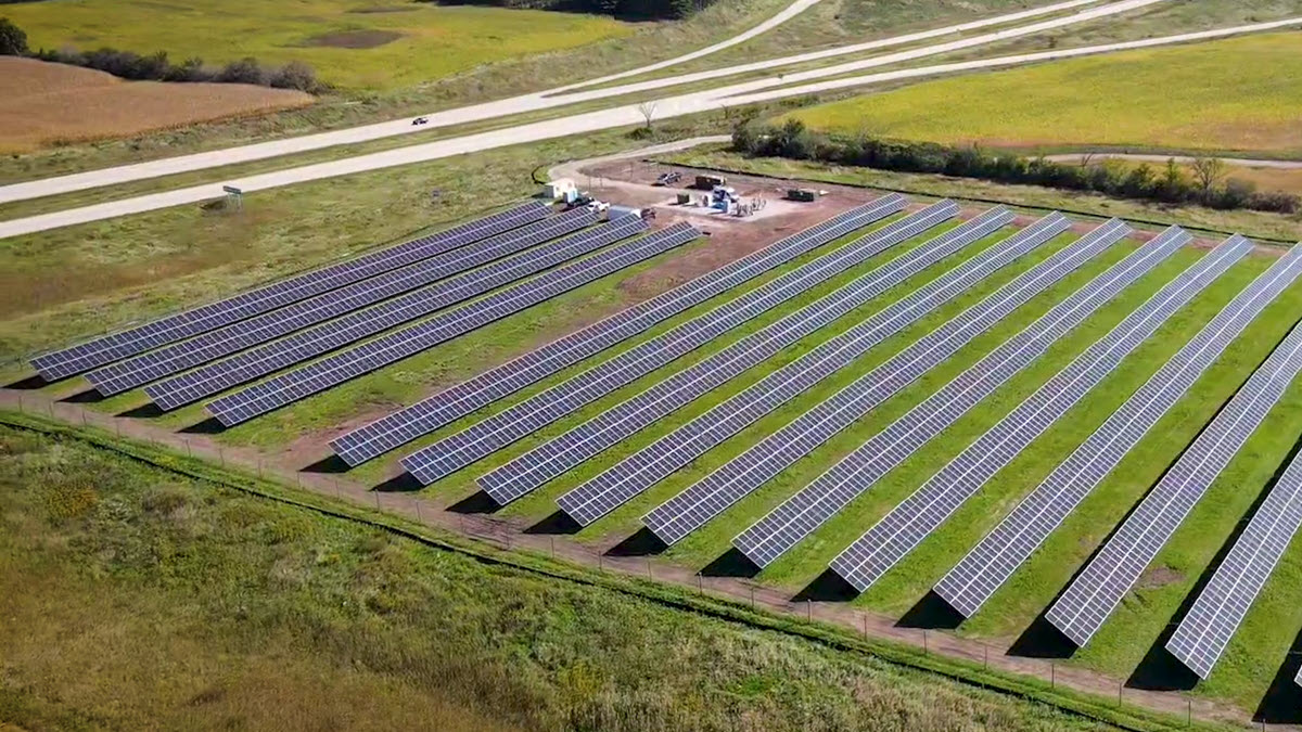 Aerial view of Michels solar project
