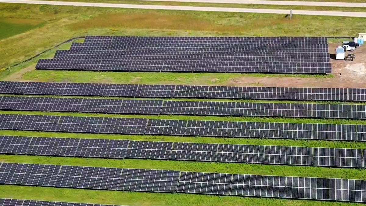 Aerial view of Michels solar project