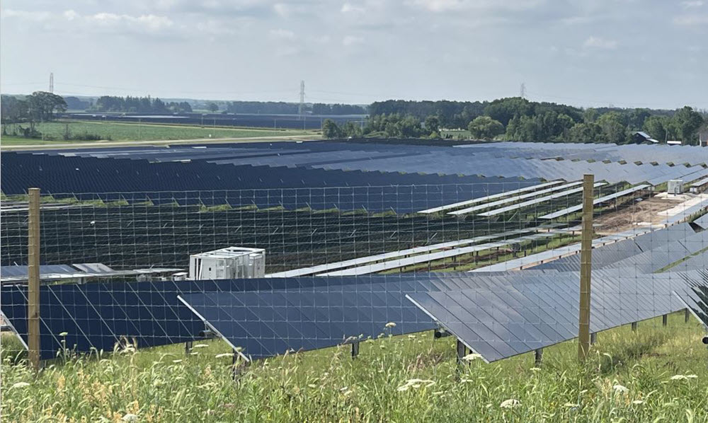Panels at the Onion River Solar Project site