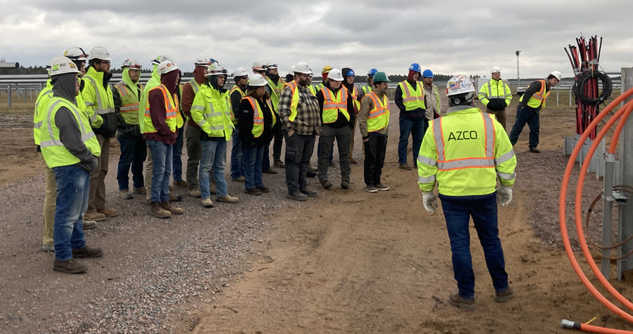 Mid-State Technical College students visit the Wood County Solar Project to get a close-up view of the construction progress. (Nov. 11, 2021)