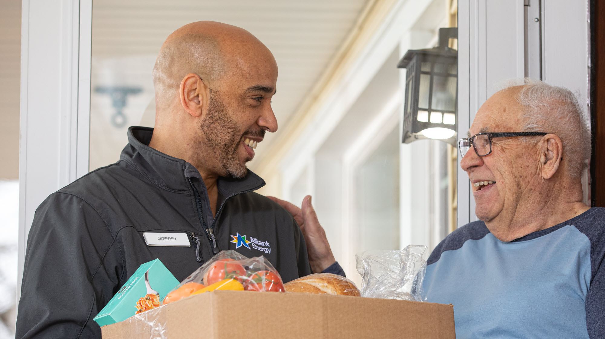 Employee delivering meals