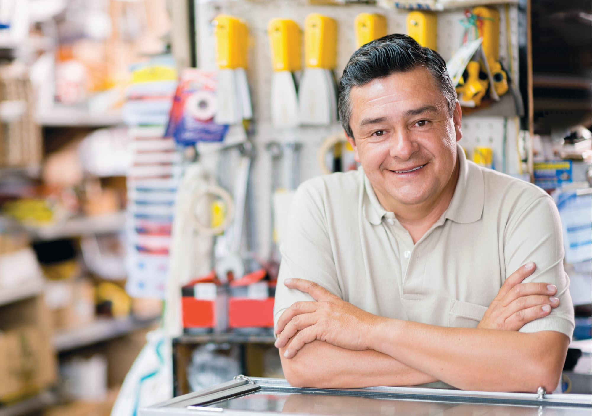 man in a hardware store
