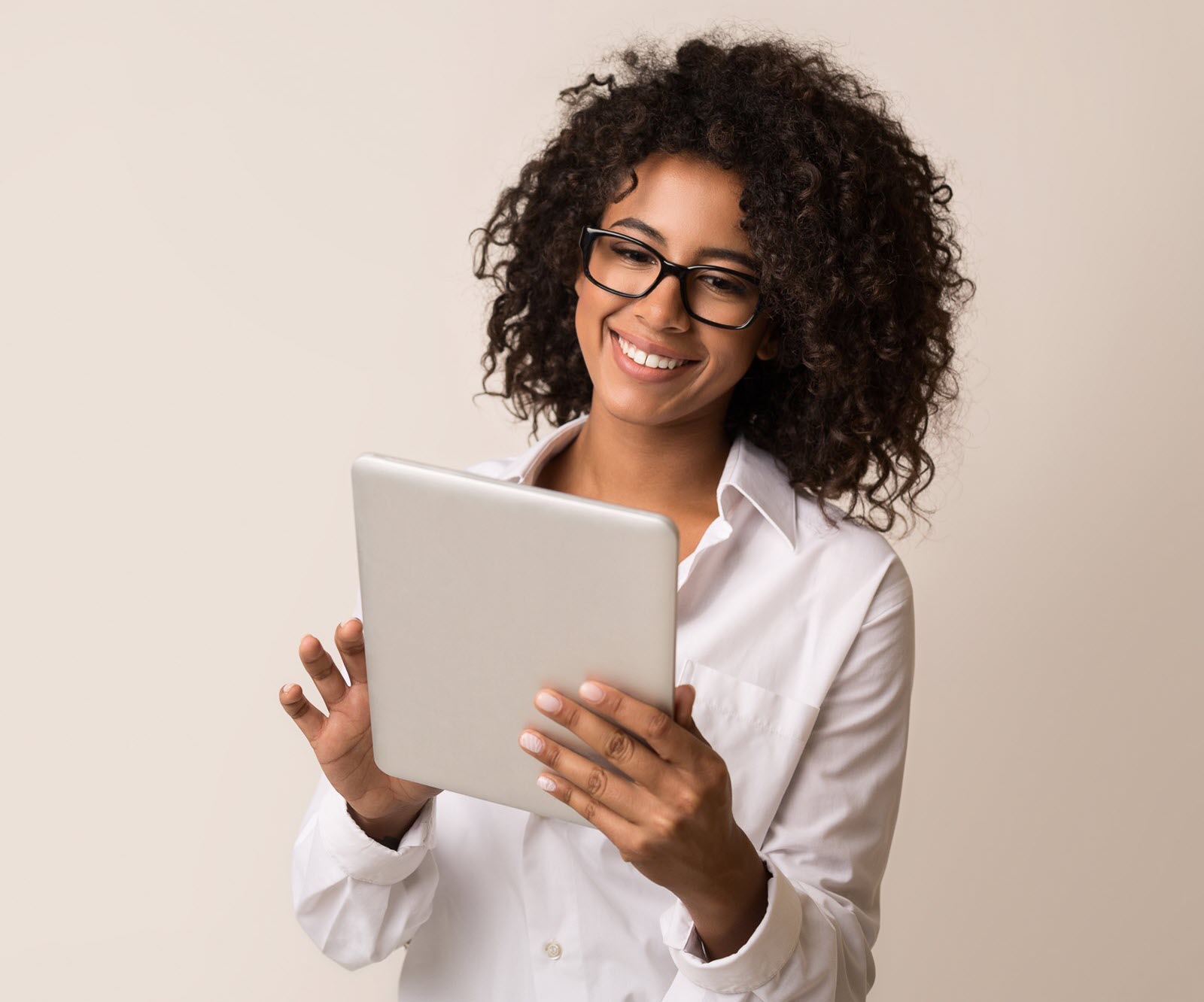 woman using a tablet
