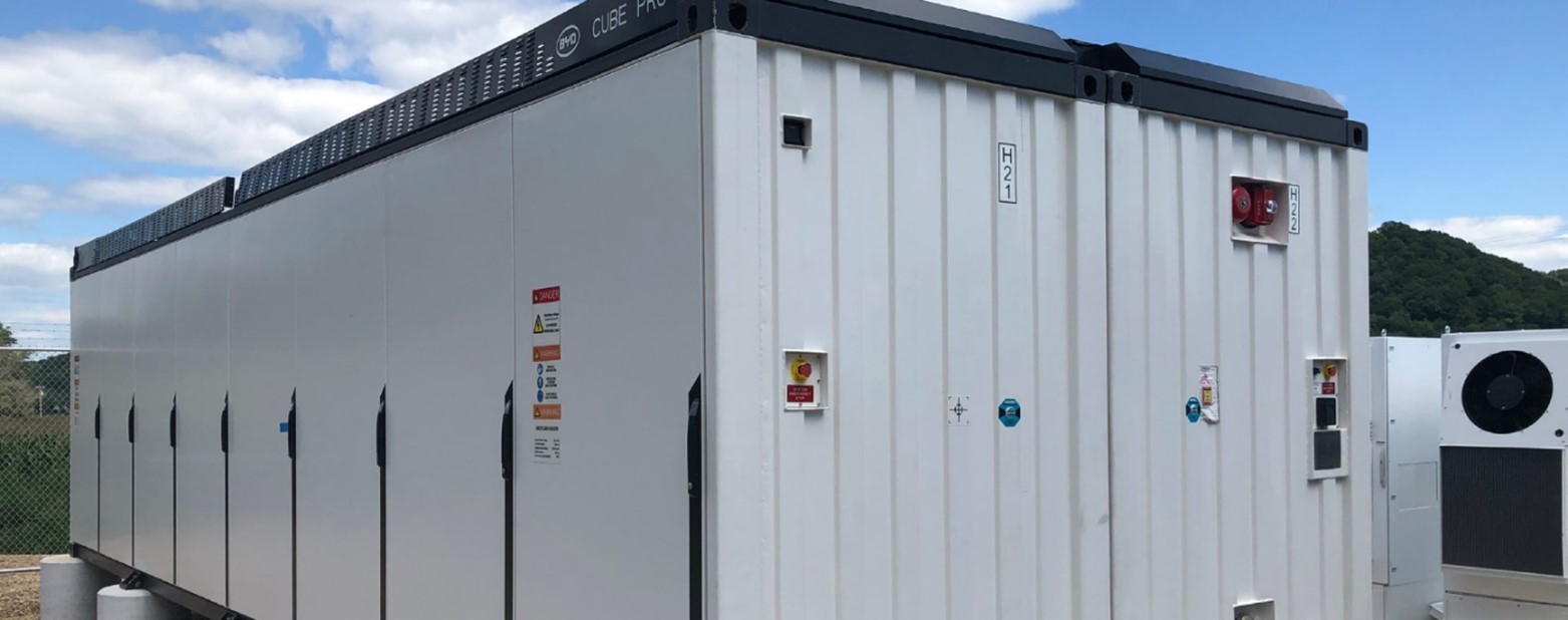 A battery energy storage unit at Alliant Energy’s microgrid system in Boaz, WI.
