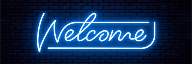 Neon welcome sign
