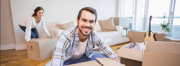 Renters moving in boxes