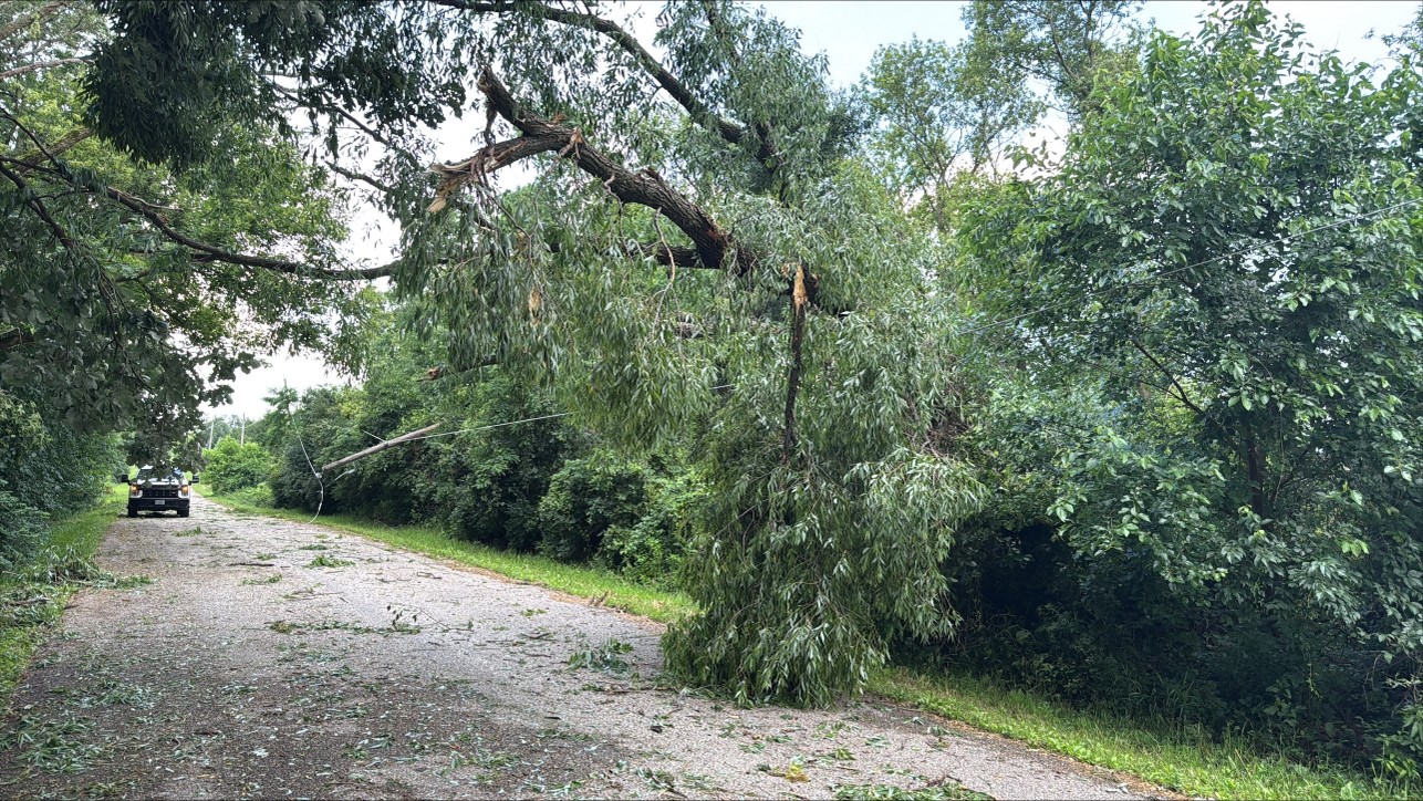 Broken poles in Lake Geneva area