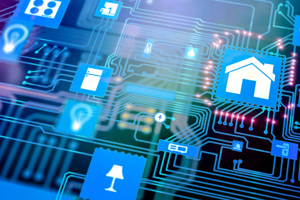 Graphic of electricity moving through a home