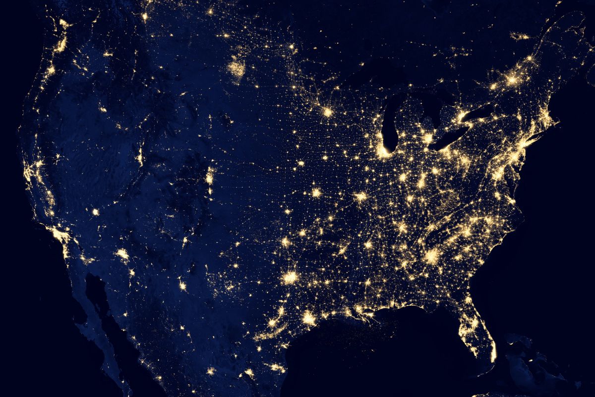 an aerial view of the United States from NASA