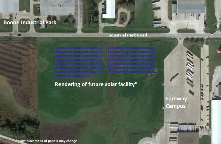 Rendering of Fareway and Alliant Energy solar project