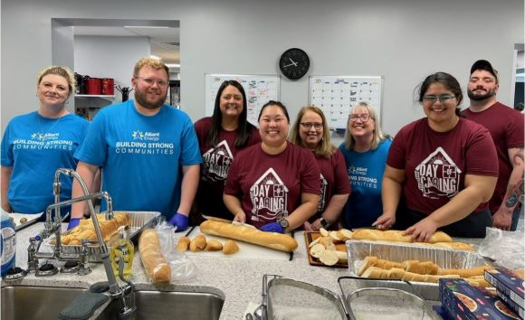 Volunteers serving meals at Freedom Foundation