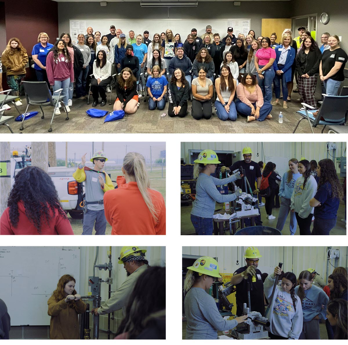 collage of young women at energy event