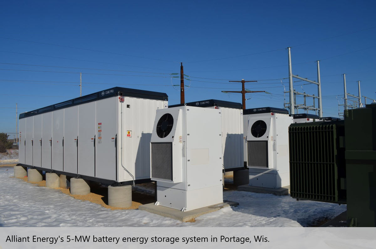 Portage, Wisconsin battery system in winter
