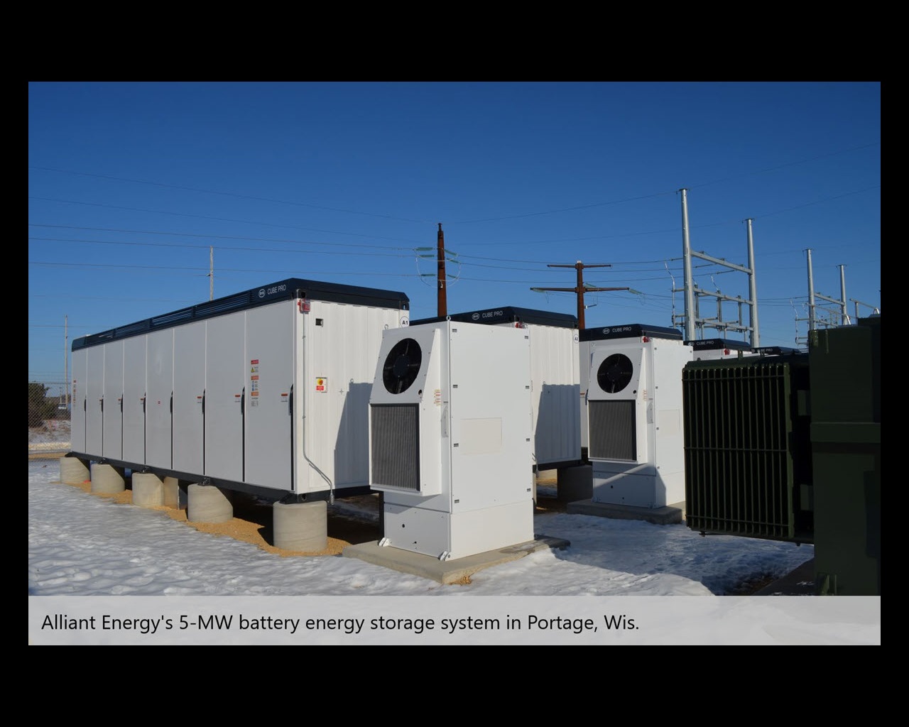 Portage, Wisconsin battery system in winter