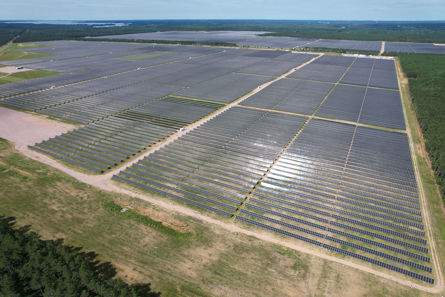 Aerial view of Wood County Solar Project site