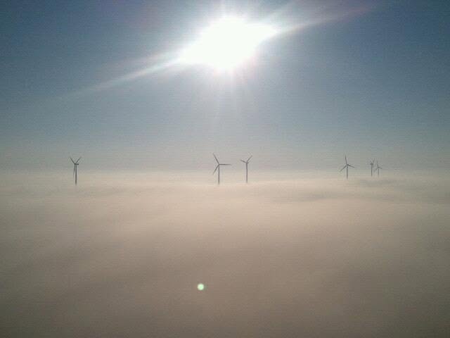 sky view of Whispering Willow wind farm