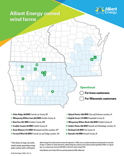 Alliant Energy owned wind map thumbnail image