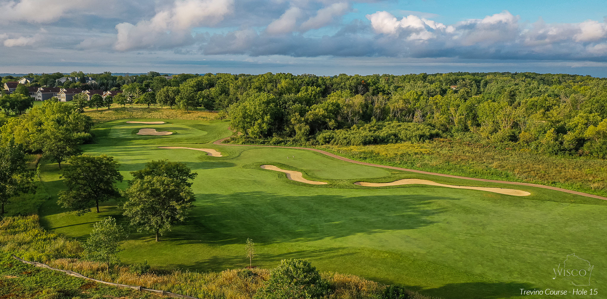 aerial view of a golf course