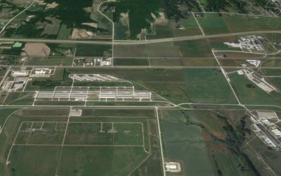 Aerial view of industrial park