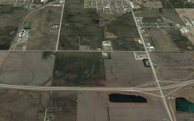 Aerial view of industrial park