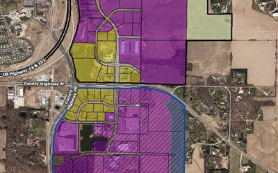 Aerial view of industrial park