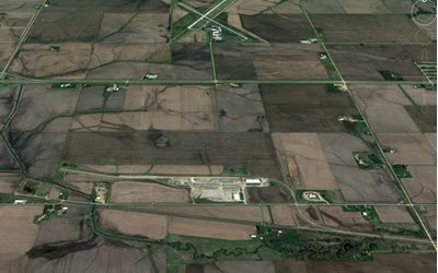 Aerial view of industrial park