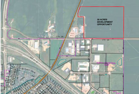 aerial map of Monroe North Industrial Park