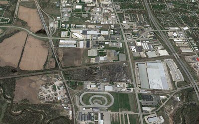 Aerial view of industrial park