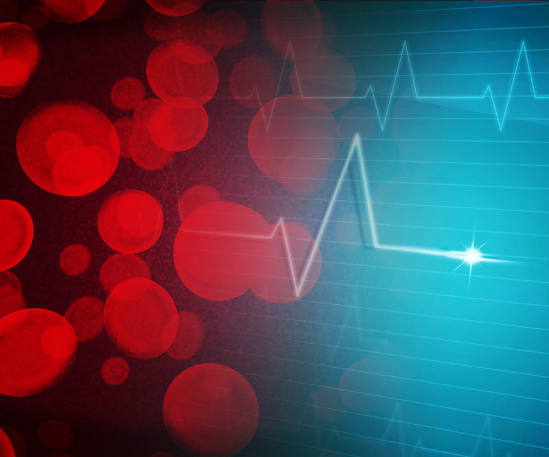 collage of red dots and health lines
