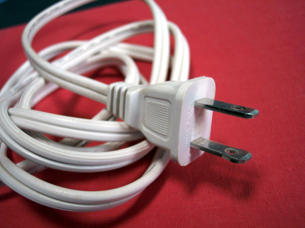 white power cord and plug