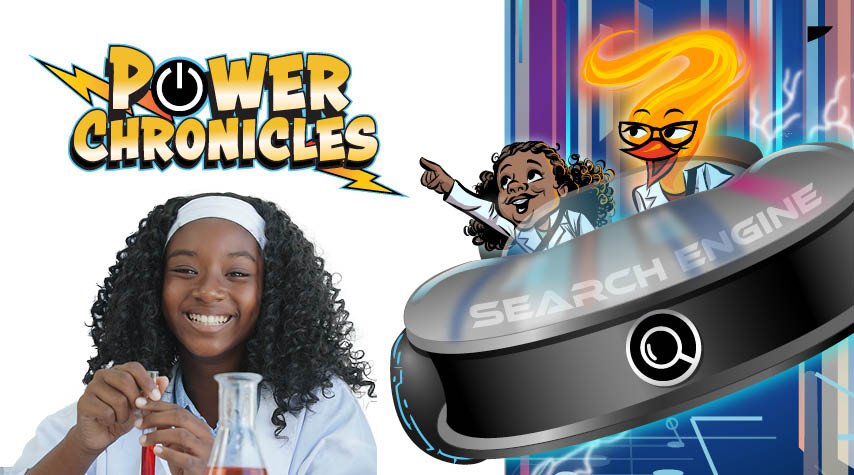 Power chronicles graphic highlighting young girls in STEM