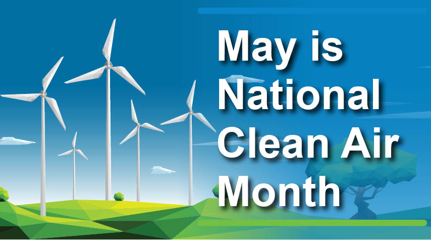 Windmills for Nation Clean Air Month graphic