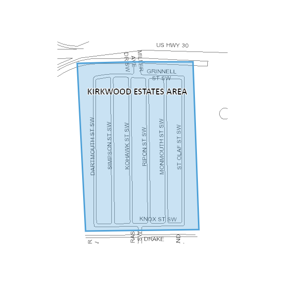 MAP OF KIRKWOOD ESTATES CEDAR RAPIDS