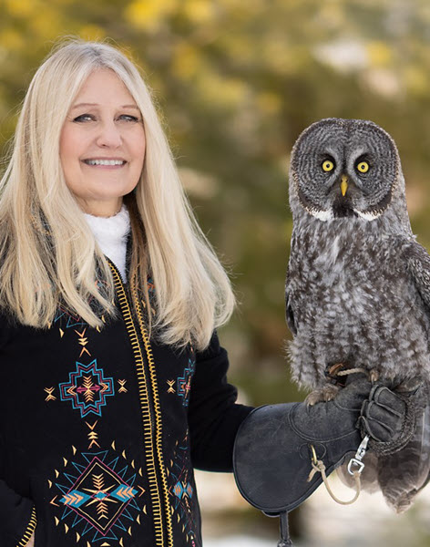 Dianne Moller and owl