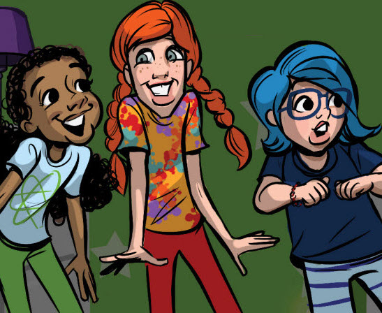 four comic book girls