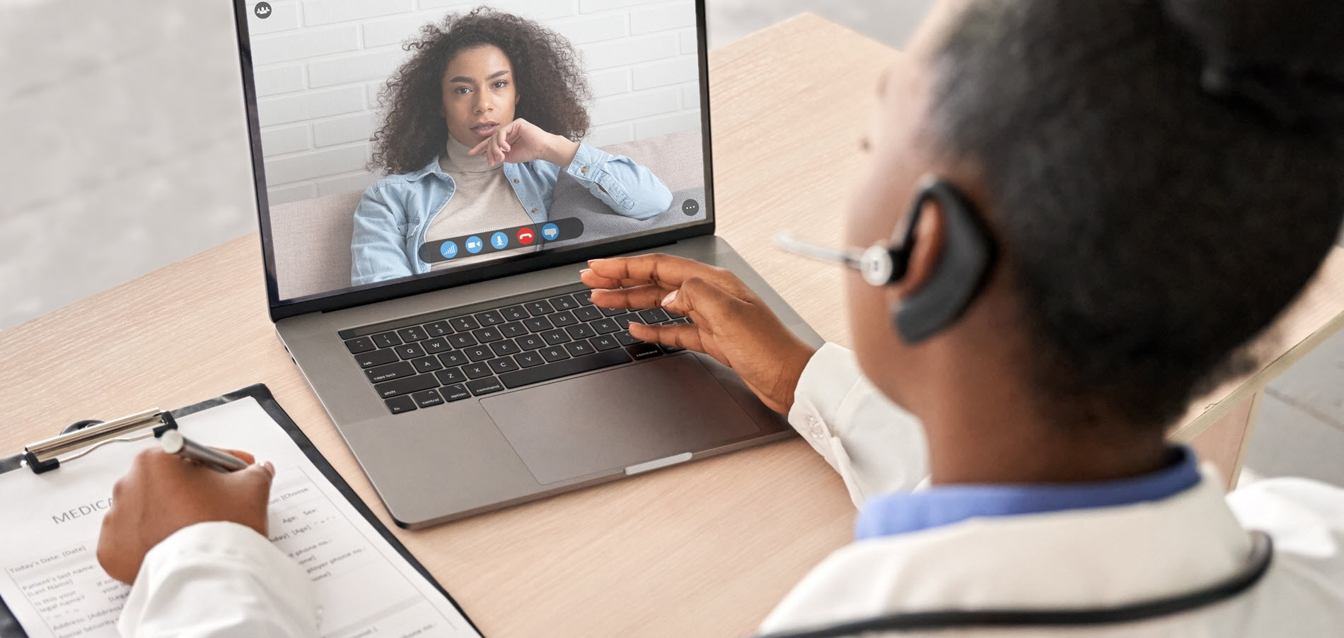 doctor and patient on telehealth