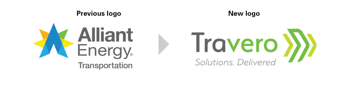 AE Transportation and new Travero logos