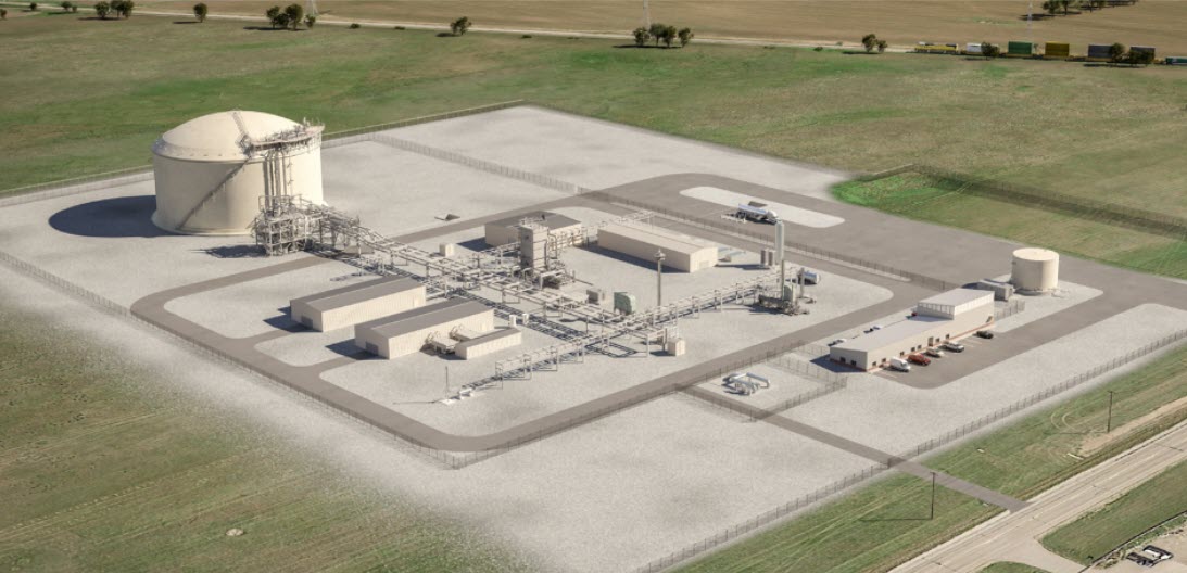rendering of an LNG plant