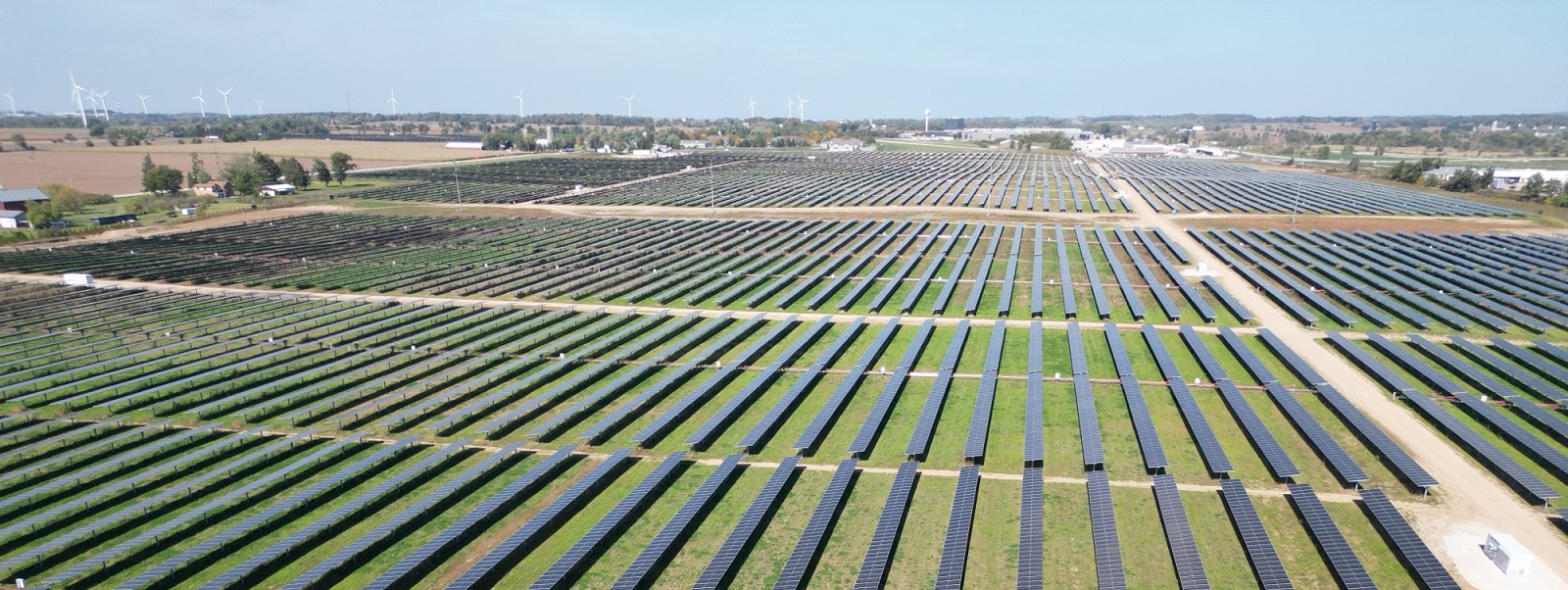 Drone photo of Springfield Solar Project in Lomira, Wisconsin.