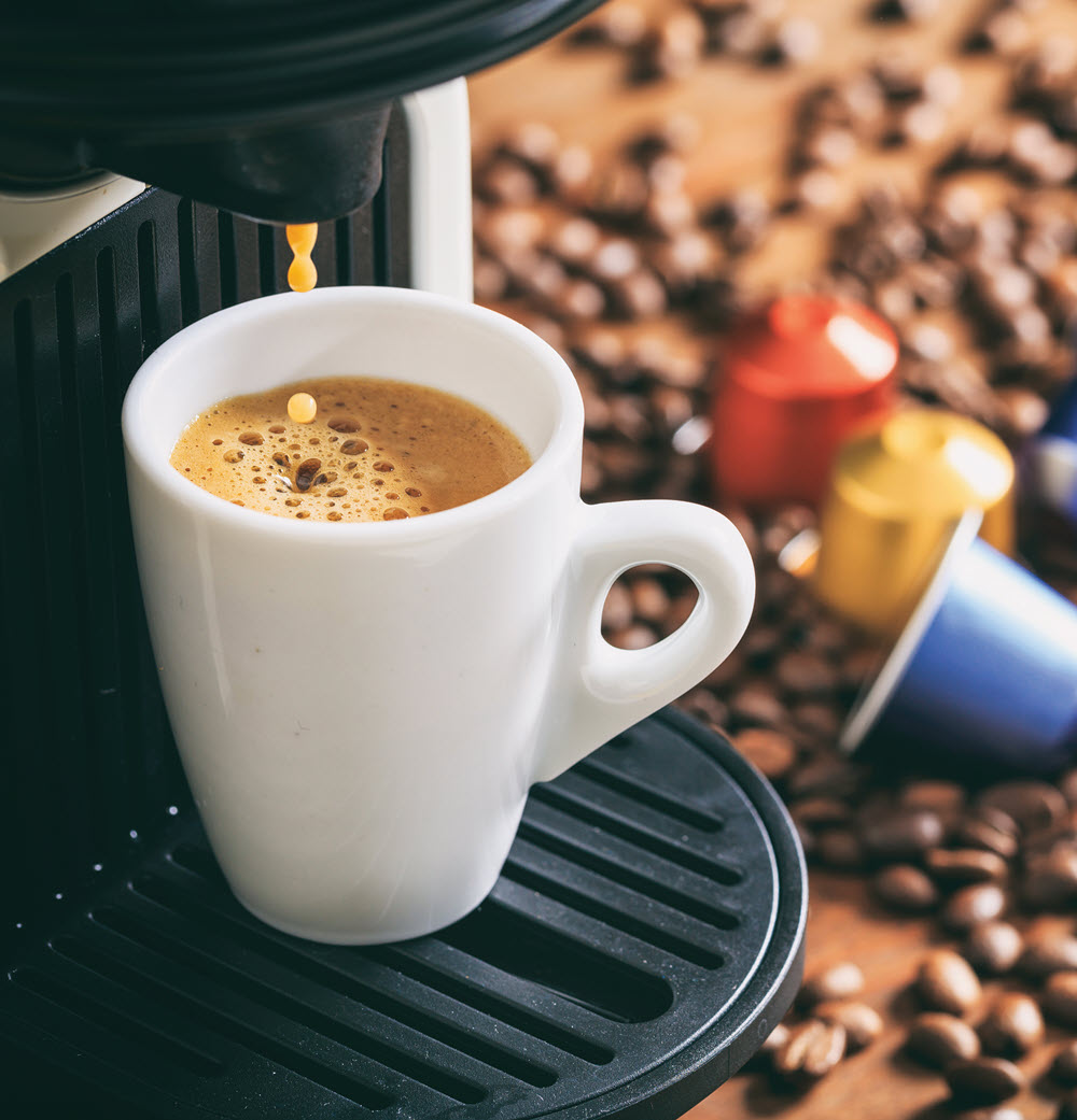 coffee machine brewing coffee