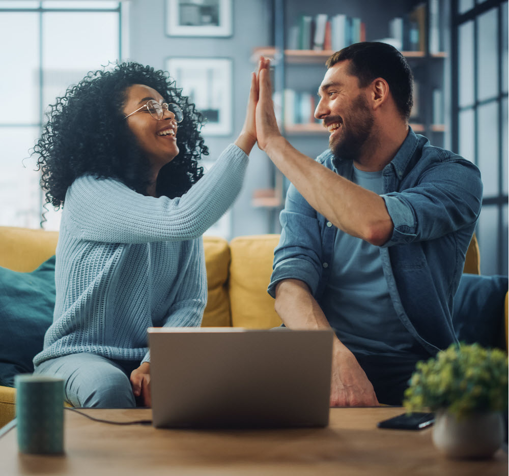 couple high-fiving
