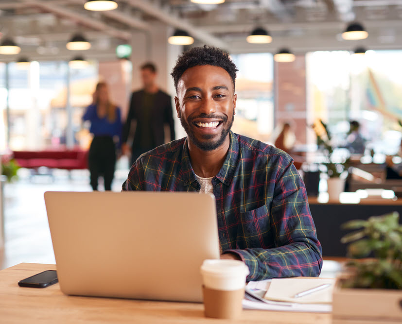 businessman on a laptop