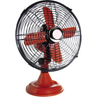 small orange electric fan