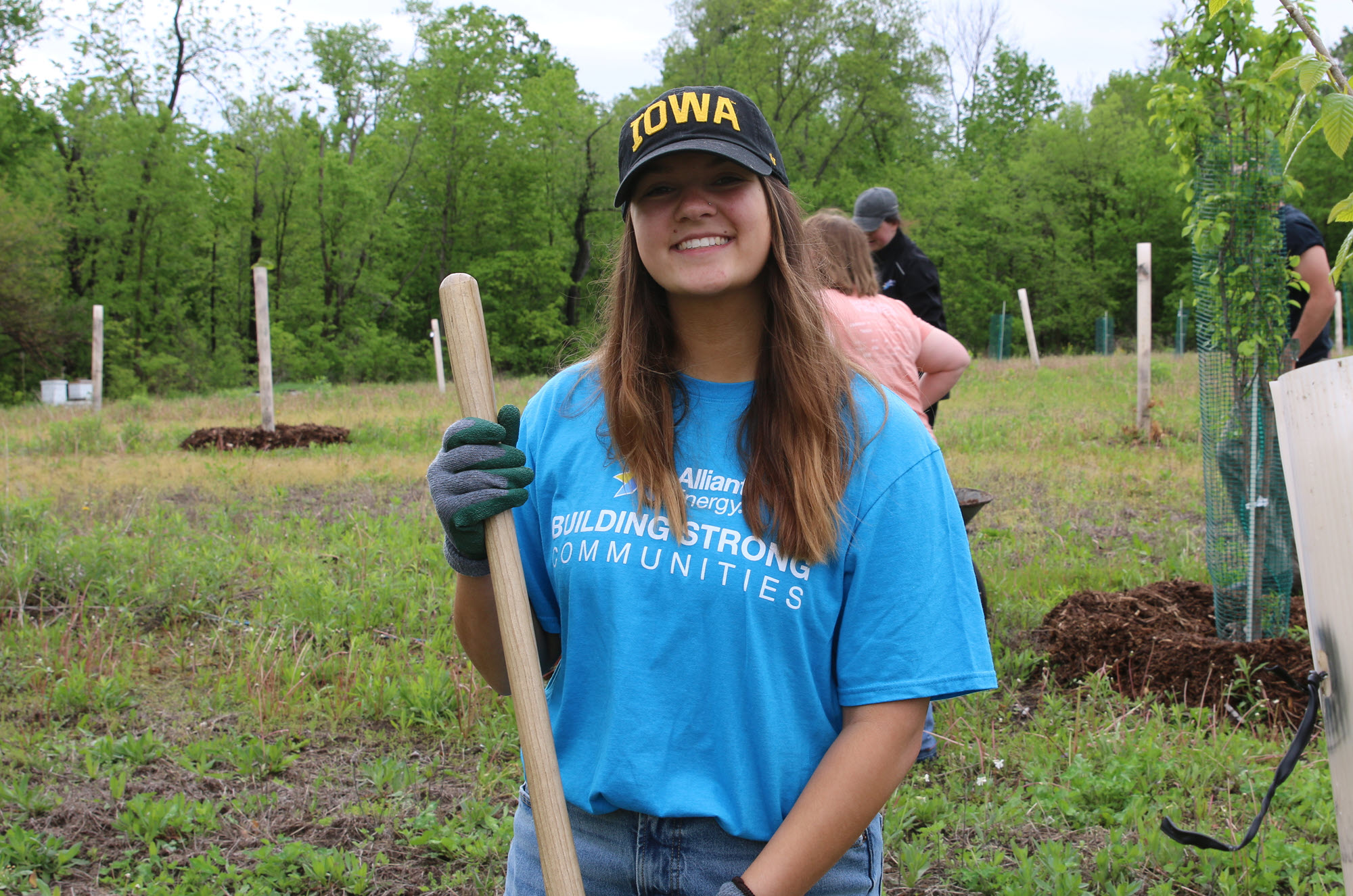 woman volunteering on a farm