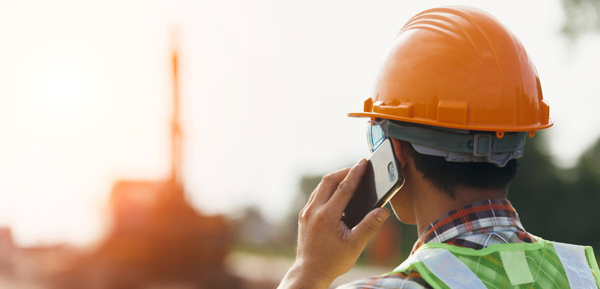 worker on phone
